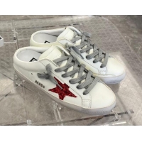 Good Quality Golden Goose Super-Star Sabots Mule Sneakers White/Red 0809113