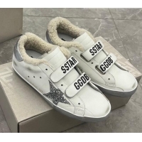 Classic Hot Golden Goose GGDB Old School Sneakers in Leather and Shearling White 101001