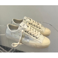 Sumptuous Golden Goose GGDB V-Star Sneakers in Crinkled Leather White 101006