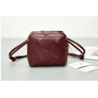 Top Grade Bottega Veneta Mini Cassette Camera Bag 701915 Barolo