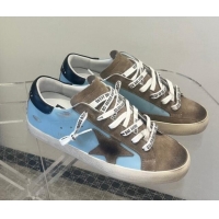 Purchase Golden Goose GGDB Slide Low-top Sneakers in Leather and Suede Blue/Green 101009