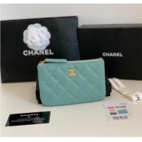 Super Quality Chanel Calfskin Leather & Gold-Tone Metal A69271 green