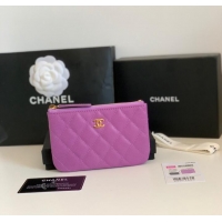 Inexpensive Chanel Calfskin Leather & Gold-Tone Metal A69271 Lavender