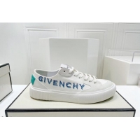 Most Popular Givenchy GIV Canvas Sneakers White/Blue 072184