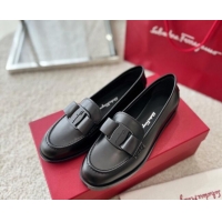 Discount Salvatore Ferragamo Alice Vara Bow Calfskin Loafers Black 2101176