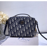 Well Crafted DIOR 30 MONTAIGNE BOX BAG Blue Multicolor Dior Oblique Jacquard S2141