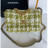 Promotional CHANEL 19 LARGE HANDBAG AS1161 Green & Ecru