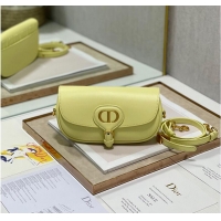 Good Product DIOR BOBBY EAST-WEST BAG Box Calfskin M9317S Lemon