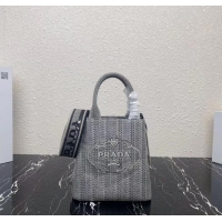 Promotional Prada SMALL SHOPPING BAG 1AV333 Black&grey