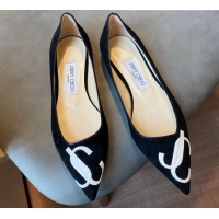 Good Quality Jimmy Choo JC Suede Flat Ballet Black 2071174