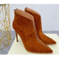 Unique Style Jimmy Choo Suede Heel Ankle Boots 10.5cm Brown 090931