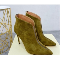 Durable Jimmy Choo Suede Heel Ankle Boots 10.5cm Green 090933