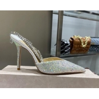 Good Looking Jimmy Choo Crystal Slingback Pumps 10cm Crystal 101058