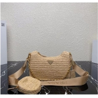 Good Product Prada Re-Edition 2005 raffia bag 1BH204 tan