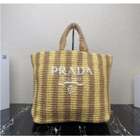 Good Product Prada Raffia tote bag 1NE229 yellow