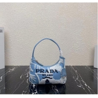 Top Quality Prada Re-Edition 2000 embroidered drill mini bag 1NE515 sky blue