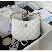 Popular Style Chanel SMALL BAG Lambskin & Gold-Tone Metal AS3562 WHITE