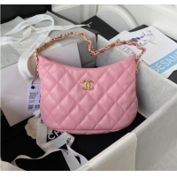 Promotional Chanel SMALL BAG Lambskin & Gold-Tone Metal AS3562 PINK