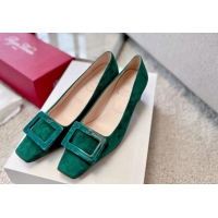 Sophisticated Roger Vivier Suede pumps 4cm Green 072217