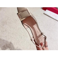 Hot Style Roger Vivier Love Metal Buckle Slingback Sandals 4.5cm in Patent Leather Grey 2082706