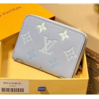 Good Product Louis Vuitton Gradient Monogram Leather Zippy Coin Purse Wallet M80408 Summer Blue 2021