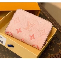 Top Quality Louis Vuitton Gradient Monogram Leather Zippy Coin Purse Wallet M80408 Pink 2021