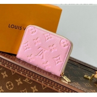 Pretty Style Louis Vuitton Zippy Coin Purse Wallet in Embossed Grained Leather M81467 Light Pink 2022