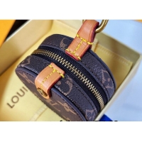 Grade Louis Vuitton Round Case Coin Purse Wallet/Bag Charm M68524 Monogram Canvas/Nude 2022