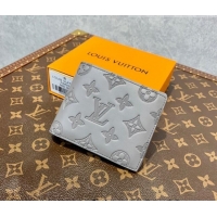 Famous Brand Louis Vuitton Men's Multiple Wallet in Monogram Shadow Leather M81383 Anthracite Grey 2022