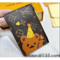 Good Product Louis Vuitton Monogram Canvas Coin Card Holder Wallet Bear M2680 Brown 2022