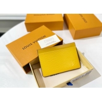 Well Crafted Louis Vuitton Card Holder Wallet in Yellow Epi Leather M81065 2022