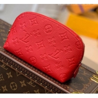 Top Grade Louis Vuitton Cosmetic Pouch PM in Monogram Leather M69414 Scarlet Red 2021