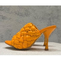 Stylish Bottega Veneta Dot Wave High Heel Slide Sandals 9.5cm Orange 080827