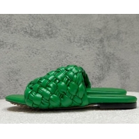 Good Quality Bottega Veneta Dot Wave Flat Slide Sandals Grass Green 080832