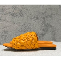 Stylish Bottega Veneta Dot Wave Flat Slide Sandals Orange 080833