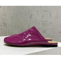 Sumptuous Bottega Veneta Patent Leather Flat Mules Purple 2022 080846