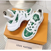 ​New Design Louis Vuitton LV Archlight Fabric Sneakers with Colorful Lace 071917 Green