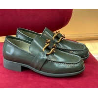 Unique Style Bottega Veneta Monsieur Calf Leather Loafers Green 081219