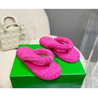 Good Looking Bottega Veneta Towel Flat Thong Sandals Dark Pink 092101