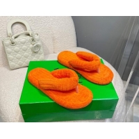 Best Grade Bottega Veneta Towel Flat Thong Sandals Orange 092102