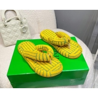 Charming Bottega Veneta Towel Flat Thong Sandals Yellow 092105