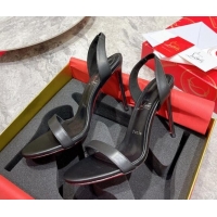 Hot Style Christian Louboutin Marylin Black Calfskin High Heel Sandals 10cm 060179