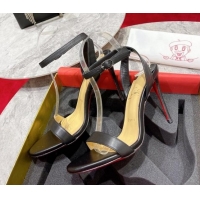 Grade Quality Christian Louboutin loubigirl High Heel Sandals 10cm with Ankle Strap Black 060184