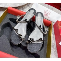 Low Price Christian Louboutin Just Queen Shiny Leather Flat Slide Sandals Black 060190