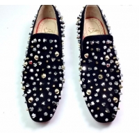 Discount Christian Louboutin Dandelion Spikes Loafers Black 912055