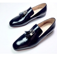 Discount Christian Louboutin Dandelion Tassel Loafers in Black Leather 912059