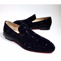 Trendy Design Christian Louboutin Dandelion Crystals Loafers Black 912060