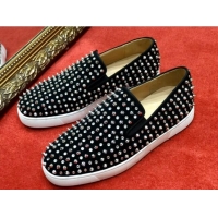 Luxury Christian Louboutin Roller-Boat Flat Shoes Black 912066