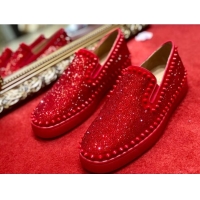 Stylish Christian Louboutin Pik Boat Flat Shoes Red 912068