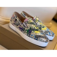 Stylish Christian Louboutin Sequins Pik Boat Flat Shoes 912075